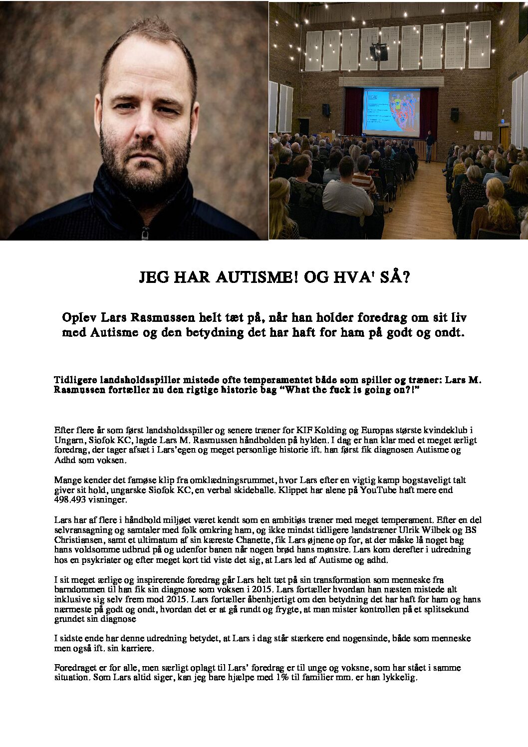 Foredrag: Lars Rasmussen - Diagnose som voksen / mit liv med autisme